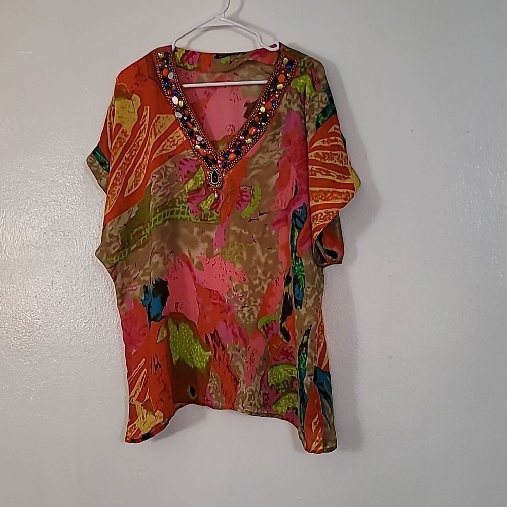 Madison Paige Sheer Jewel Collar Top